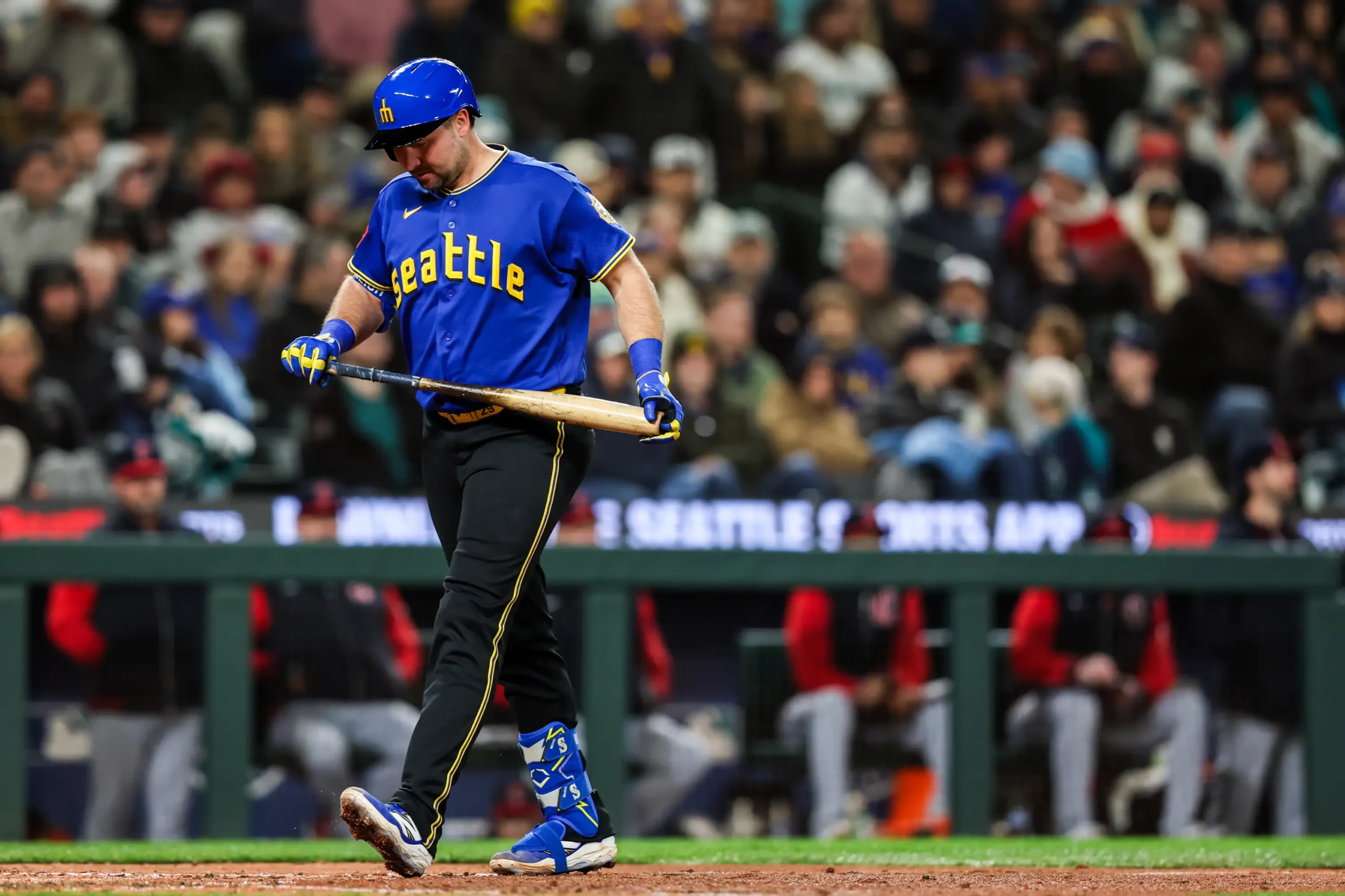Cleveland guardians v seattle mariners seattle washington march 27 cal raleigh