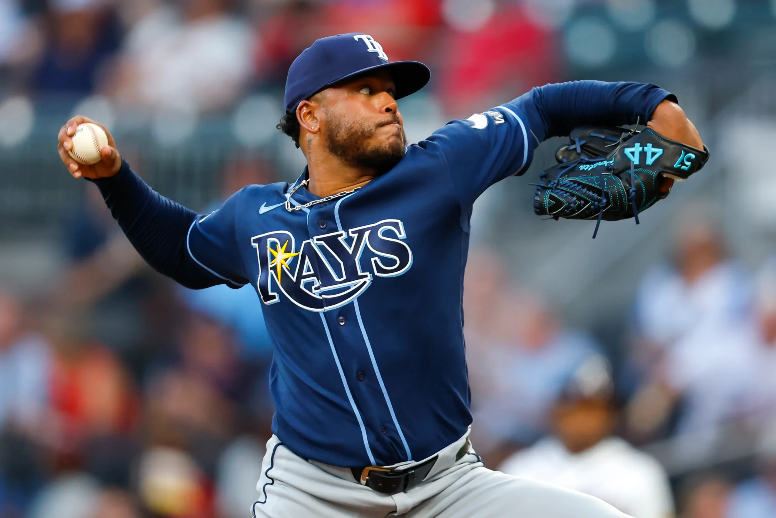 Tampa bay rays v atlanta braves atlanta georgia september 8 freddy