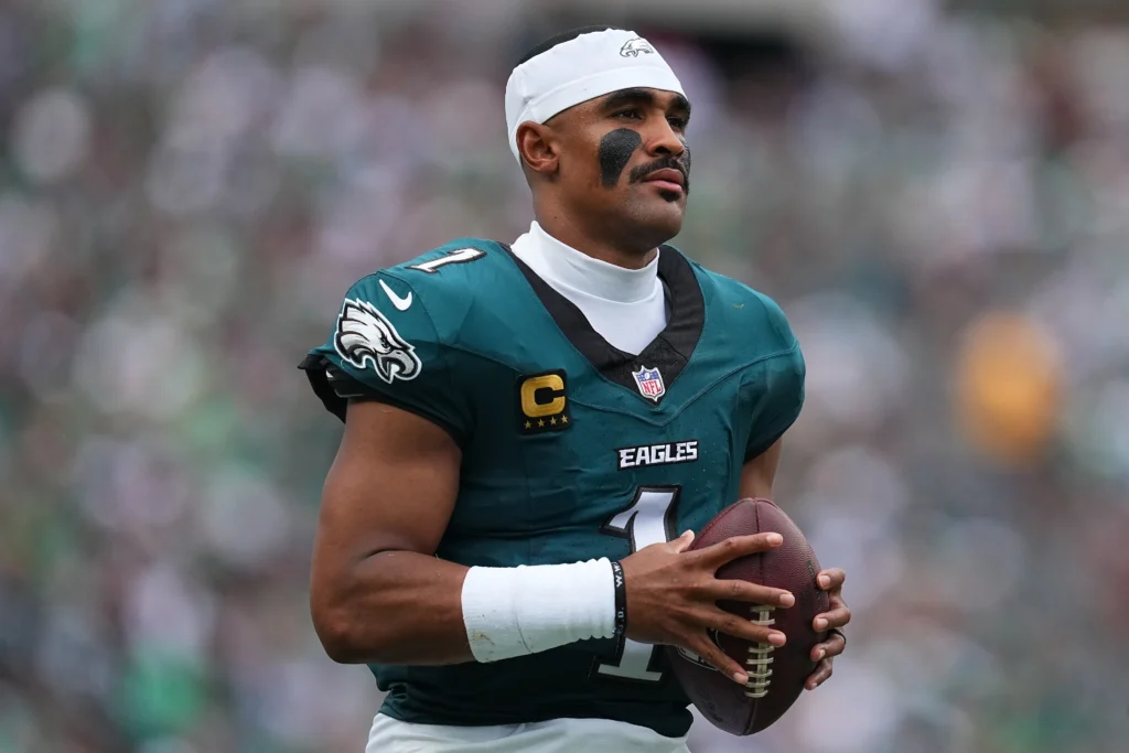 Washington commanders v philadelphia eagles philadelphia pennsylvania september 13 jalen hurts 10