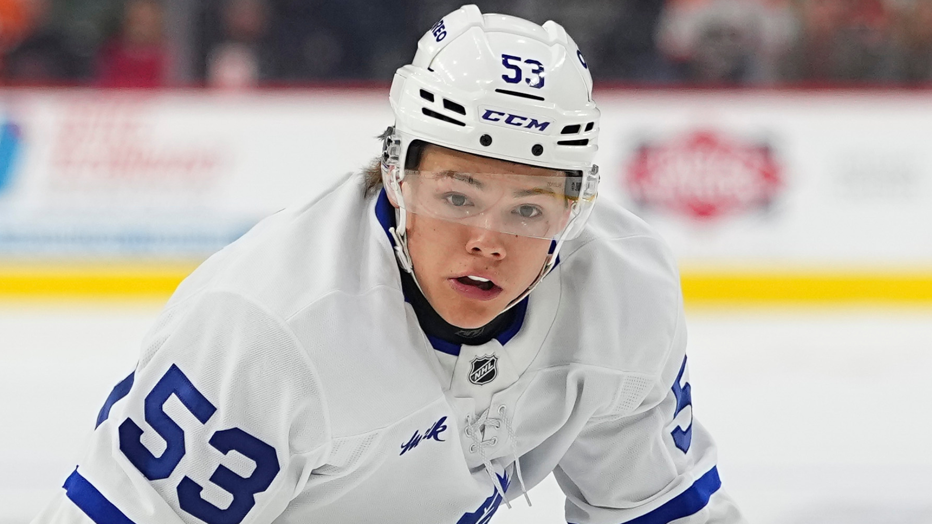 Maple leafs easton cowan reacts to 1st nhl goal