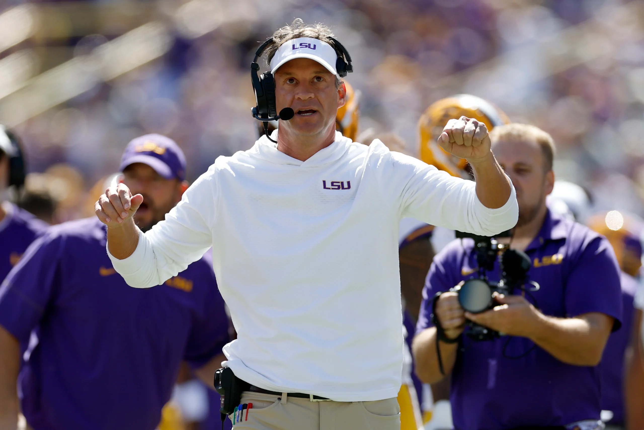 Mississippi state v lsu baton rouge louisiana october 17 head coach