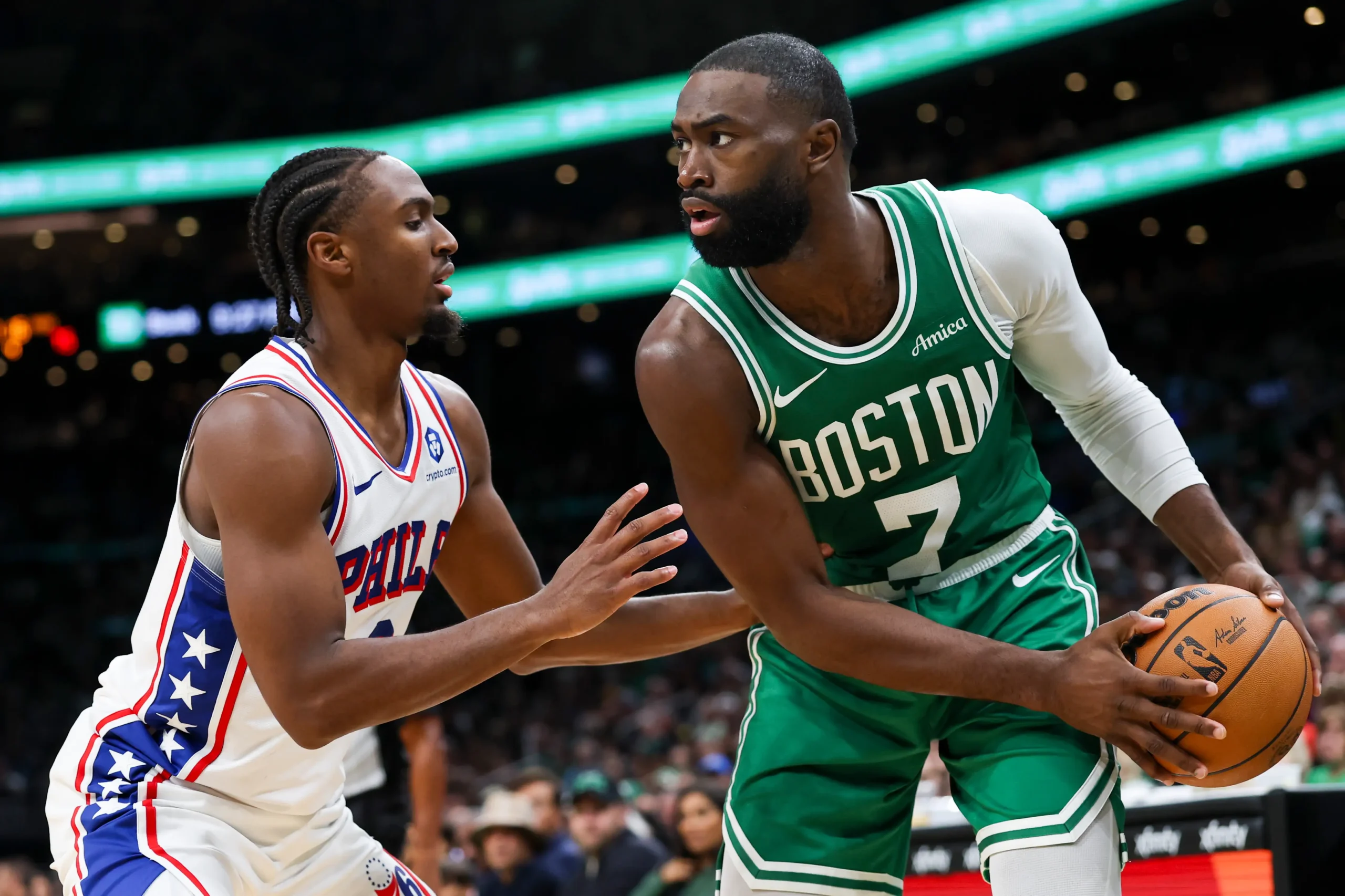 Philadelphia 76ers v boston celtics boston ma october 22 jaylen brown
