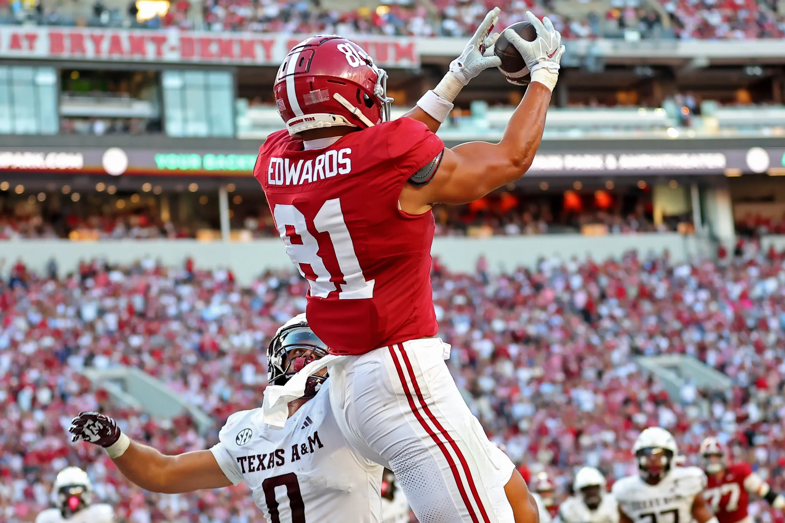 Texas am v alabama tuscaloosa alabama october 24 kaleb edwards 81