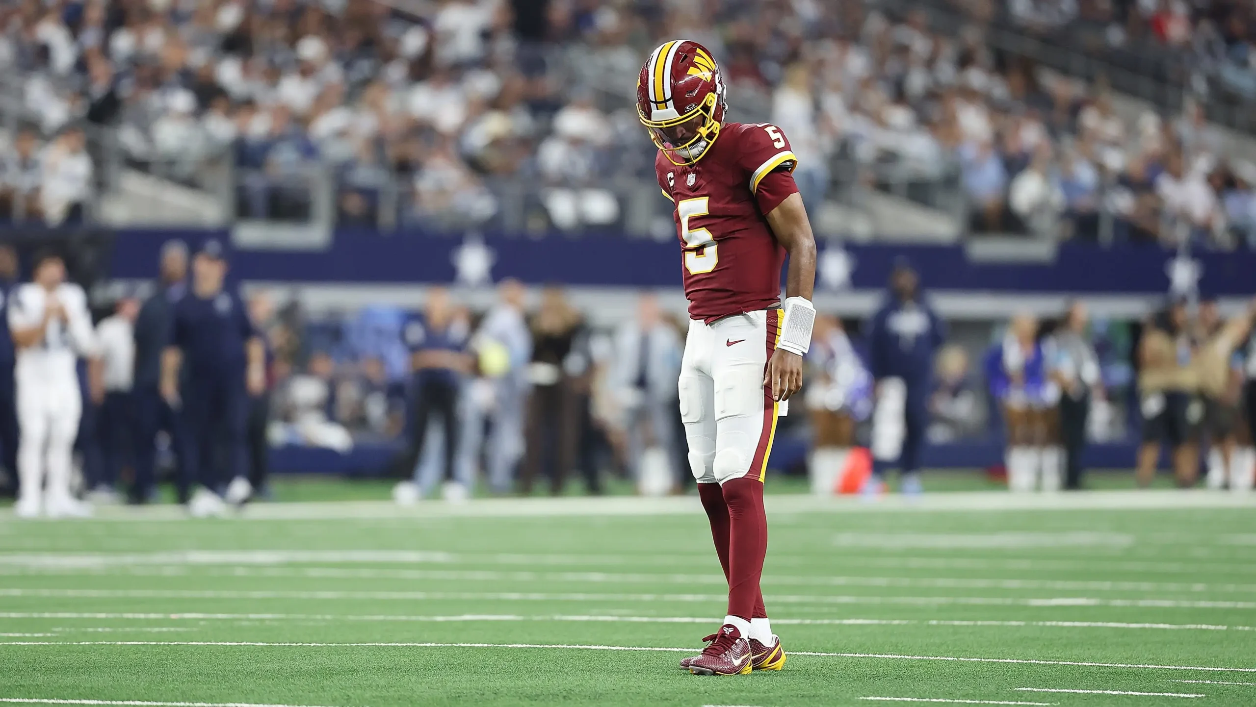 Washington commanders v dallas cowboys arlington texas september 20 jayden daniels 3 e1791474856306