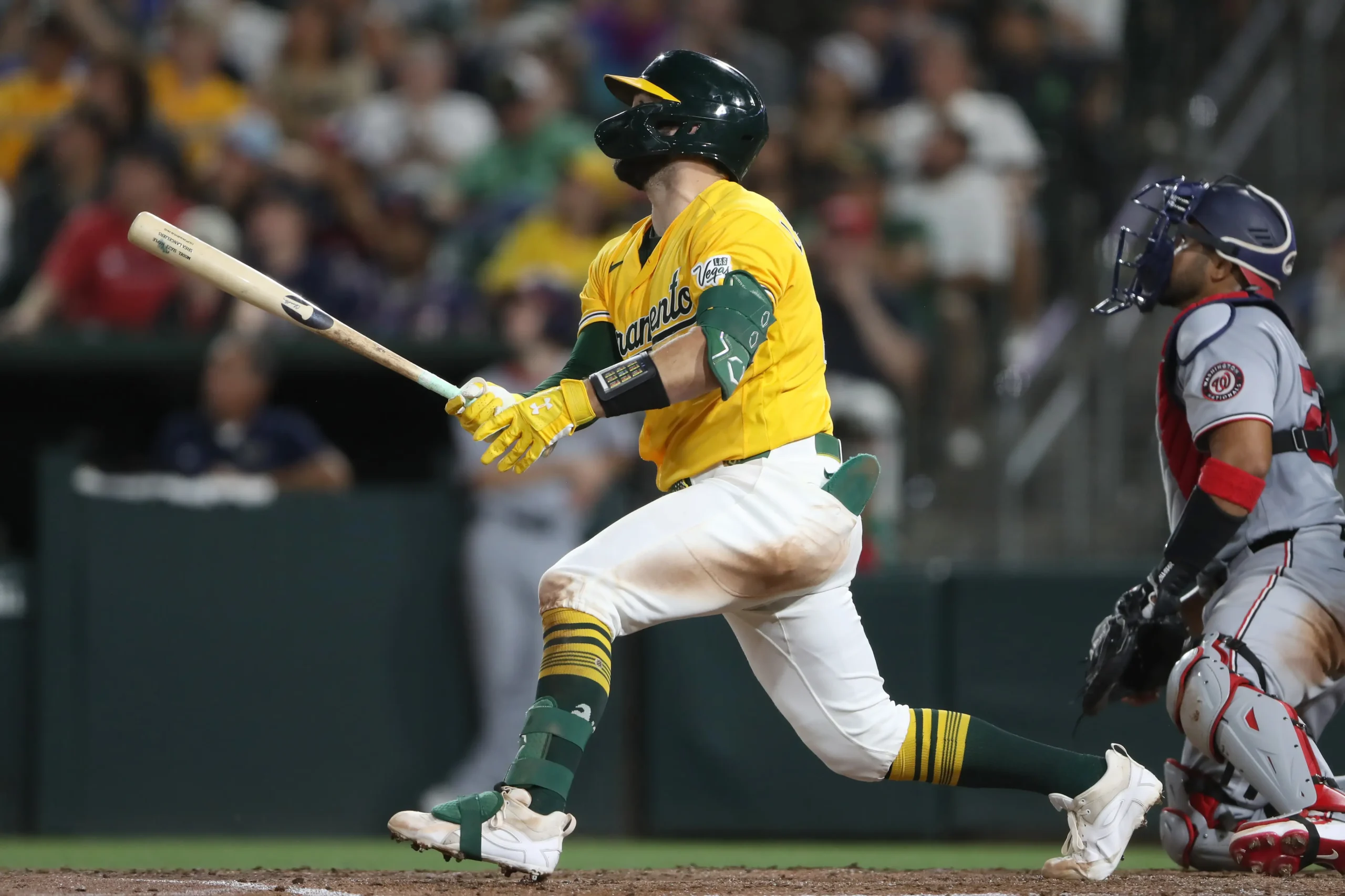 Washington nationals v athletics sacramento california july 18 shea langeliers 23
