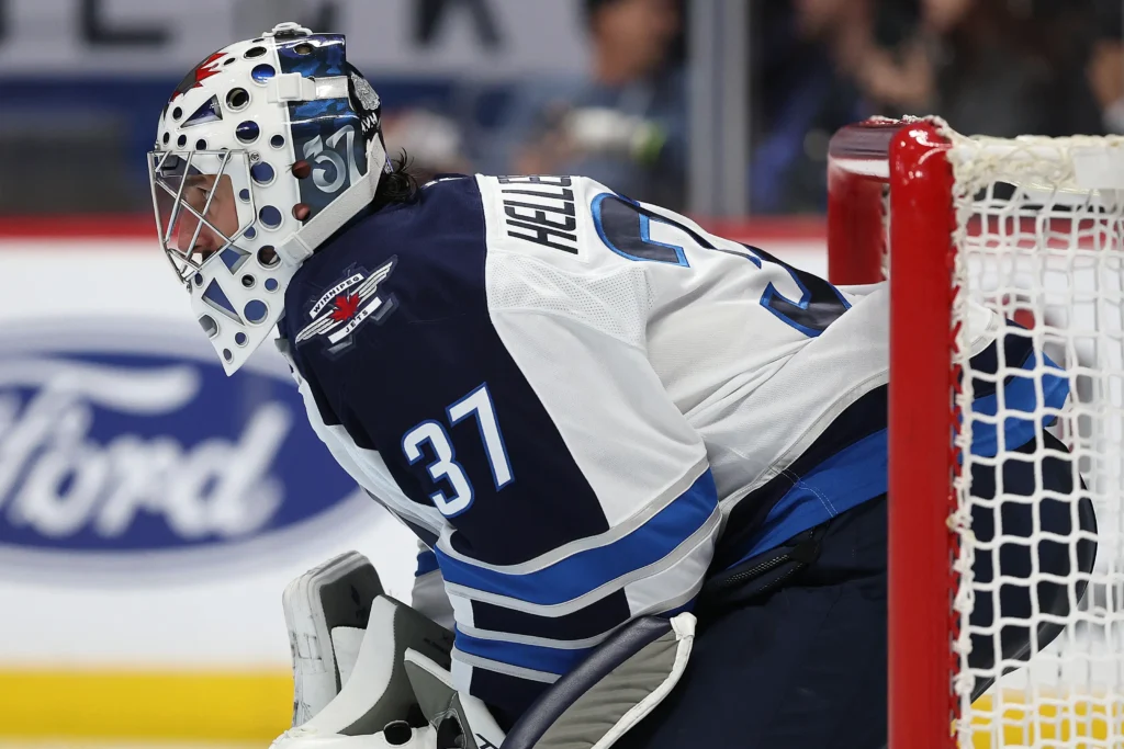 Winnipeg jets v colorado avalanche denver colorado december 19 connor hellebuyck