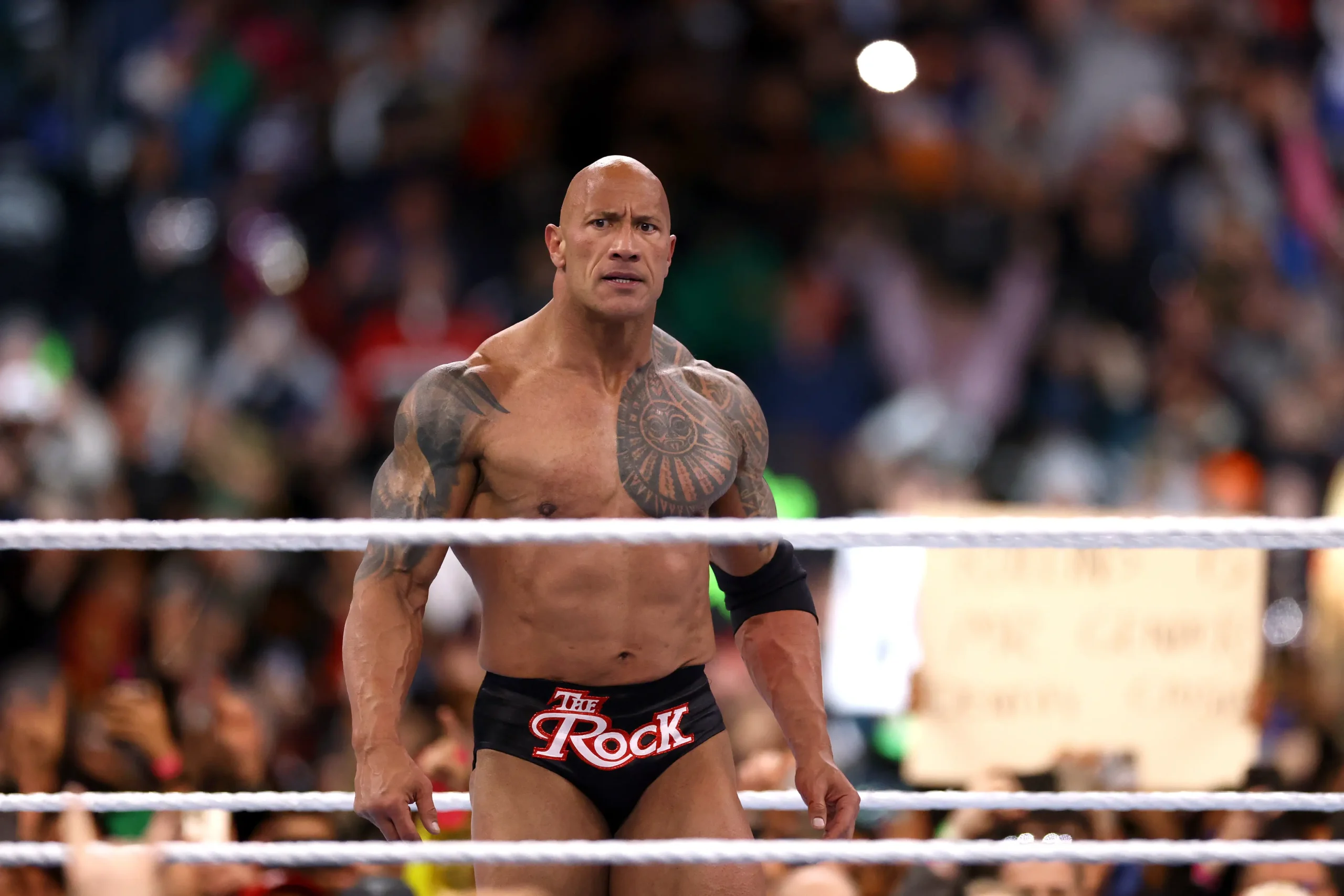 Wrestlemania 40 philadelphia pennsylvania april 06 dwayne the rock wrestling fighting